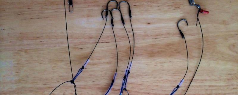 绑双钩子线的打结方法，鱼线和鱼钩可根据垂钓鱼种来选择